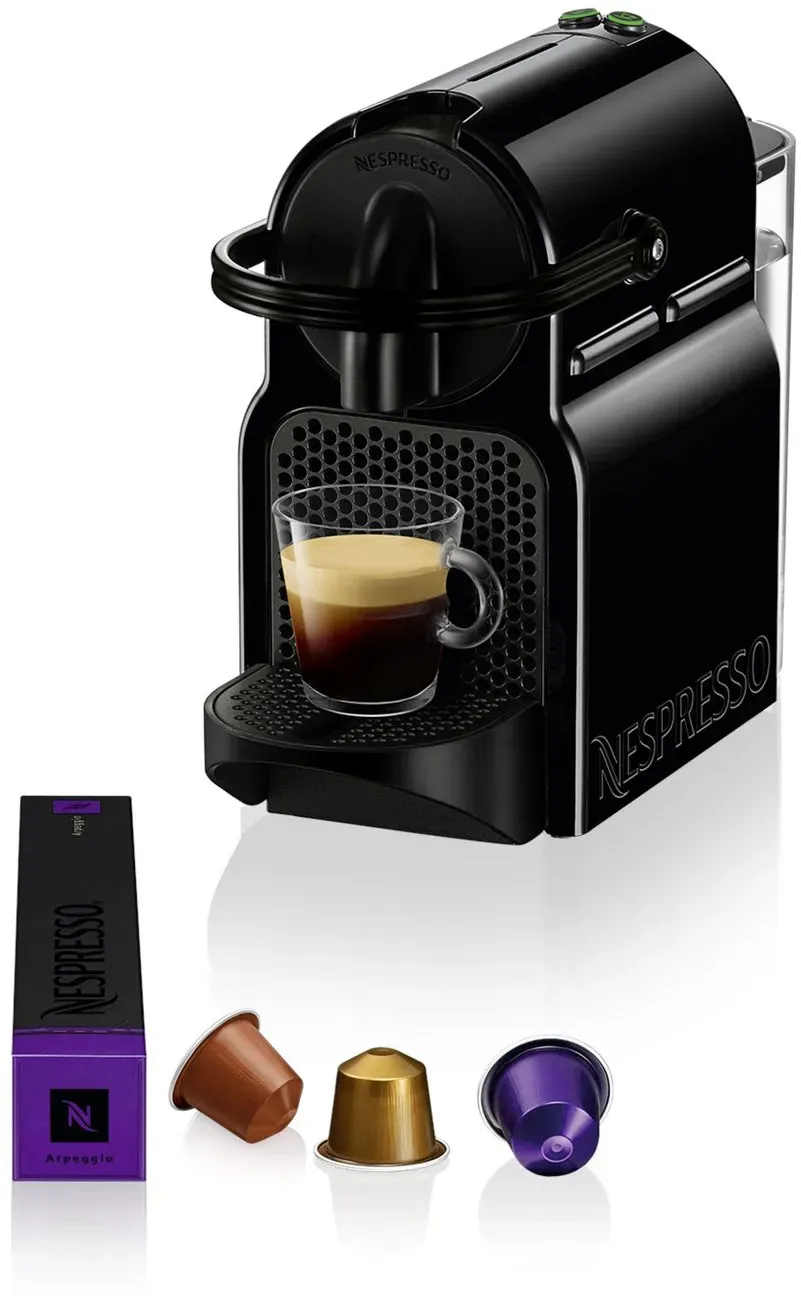 EN80.B Inissia Nespresso Kapselmaschine 19 bar 0,8 l (Schwarz)  jetzt zusätzlich 20 Kaffeekapseln sichern!*