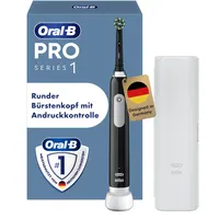 Oral-B Pro 1 Cross Action Elektrische Zahnbürste schwarz + Reiseetui