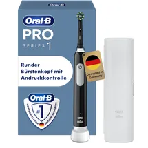 Oral-B Pro 1 Cross Action Elektrische Zahnbürste schwarz + Reiseetui