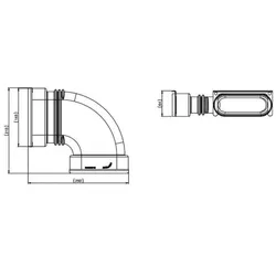 comfort-KWL-Bogen 90 Grad flat 51 H für Verbindung Flatrohr horizontal