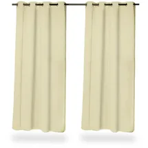 Relaxdays Vorhänge, 2er Set, Beige,