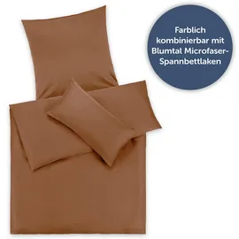 Blumtal Bettwäsche Unifarben Braun 155 x 220 cm + 2 x 80 x 80 cm