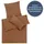 Blumtal Bettwäsche Unifarben Braun 155 x 220 cm + 2 x 80 x 80 cm