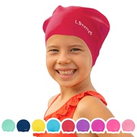 Limmys Premium Badekappe Kinder, badehaube Kinder - Langes und kurzes Haar Schwimmkappe Kinder und Badekappe für Mädchen Jungen – Hochwertige Qualität, Dehnbare & Bequeme Badekappe (L, Rot)