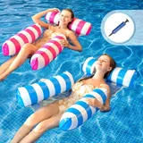 Aufblasbare Poolmatratze Für Erwachsene, Poolspiele, Aufblasbare Poolhängematte, Aufblasbarer Poolstuhl, Pool-schwimmhilfe, Poolnudel, Poolzubehör Für Erwachsene Für Strand, Urlaub, Party (2-teilig)