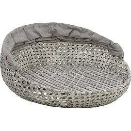 Dehner Sunlounger Miami 220 x 82 x 168 cm Grau/Weiß