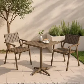 Mendler HWC-J95 Gartenstuhl 57 x 57 x 87 cm grau 2 St.