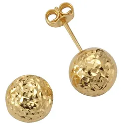 Paar Ohrstecker FIRETTI "Schmuck Geschenk Gold 375 Ohrschmuck rund diamantiert" Gr. 4, gold (goldfarben), Ohrringe, Damen, 4, Gelbgold 375