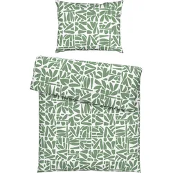 Bettwäsche Britta Grün/Weiß ca. 140x200cm