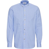 Almsach Trachtenhemd Karo-Stehkragenhemd Slim blau L