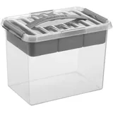 SUNWARE Q-Line Aufbewahrungsbox 30 x 20 x 22 cm 4-tlg. grau/transparent