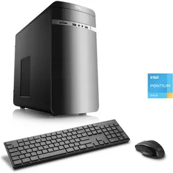 CSL PC "Speed V1180", grau (anthrazit), Microsoft Windows 11 Home (64 Bit), 16 GB RAM 500 GB SSD, Computer, Intel, Pentium Gold G6400 2× 4000 MHz inkl. Hyper-Threading