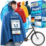 NEXTCOVER® NEU Regenponcho Fahrrad für Damen & Herren - mit [AquaShield 2.0] Technologie I Regenponcho Wandern, Fahrrad-Regencape, Angel Poncho, Regenponcho Herren, Regencape Damen wasserdicht Fahrrad - L