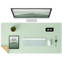 LuxusKollektion Schreibtischunterlage Schreibunterlage Kork PU Leder Mausunterlage 65cm x 35cm Aqua grün