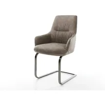 DeLife Freischwinger Zelia-Flex Mikrofaser Taupe Vintage