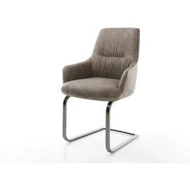 DeLife Freischwinger Zelia-Flex Mikrofaser Taupe Vintage