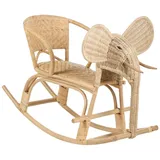 Beliani Kinder Schaukeltier aus Rattan natürlich Elefant Form Boho Stil Ampollino