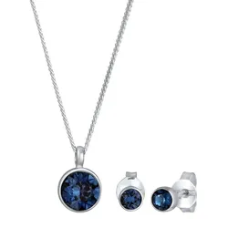 Elli Elli Schmuckset Kette Stecker Kristalle 925er Silber Schmuck-Set   Damen 