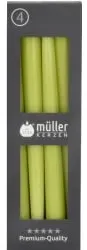 Müller Kerzen Spitzkerzen, maigrün 2022502576 , 1 Packung = 4 Stück, (Ø x H): 22 x 245 mm