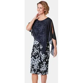 GOLDNER Chiffonkleid Blau/Weiß 42
