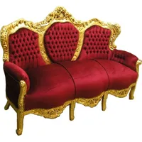 Casa Padrino Barock Sofa Garnitur King Bordeaux / Gold