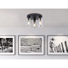 meine wunschleuchte Minimalistische LED Deckenleuchte (Ø22cm) 3-flammig schwarz