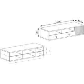 masseno Almeria Lowboard 160,6 cm Braun MDF