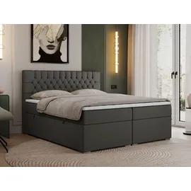 MKS Boxbett, PERA 160/200 Dunkelgrau Kunstleder - H3