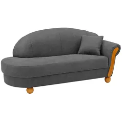 Ottomane HOME AFFAIRE "Milano", grau (dunkelgrau), B:181cm H:83cm T:81cm, Sofas, Besonders bequem durch Federkernpolsterung, Armlehne links oder rechts