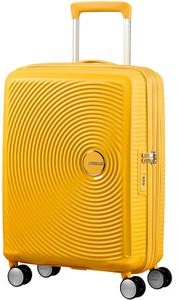 AmericanTourister Reisekoffer Soundbox Spinner, Hartschale, Trolley, 4 Rollen, gelb, 41L, 55cm