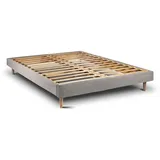 Lattenrost – Bouclé-Stoff– Bausatz zur Selbstmontage - 160x200 cm - Grau