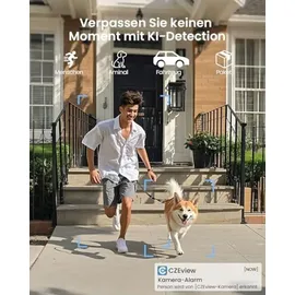 czeview 2K Überwachungskamera Aussen Akku Weiß