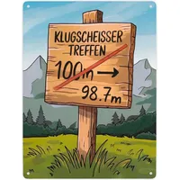 speecheese Klugscheisser Treffen Metallschild XXL in 28x38 cm für Besserwisser
