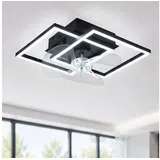 ZMH Deckenventilator Moderne Deckenlampe mit Ventilator - Deckenventilator mit Beleuchtung, mit Licht Dimmbar mit Fernbedienung Timer für Wohnzimmer Esszimmer rosa|schwarz