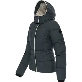 Ragwear Damen, Wasserdichte Steppjacke mit abnehmbarer Kapuze Gleama Melange YOUMODO Dark Grey Gr. S - S