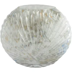 Decoris Vase 20x16cm Glas Blumenvase Glasvase Tischvase Blumen Dekovasen Tischvasen Gastronomie Tischdeko Hochzeitsdeko Vasen Weiß Beige Blau