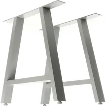 Wiltec Tischbeine 2er Set aus Stahl 70x72cm Grau A-Form Industrial Tischkufen Tischgestell Tischuntergestell Möbelkufen