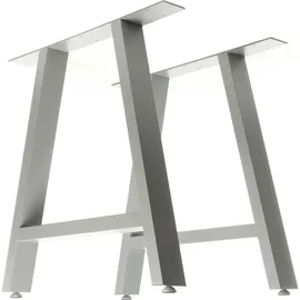 Wiltec Tischbeine 2er Set aus Stahl 70x72cm Grau A-Form Industrial Tischkufen Tischgestell Tischuntergestell Möbelkufen