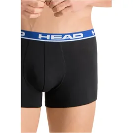 Head Herren Boxershorts im Pack - Basic, Baumwoll Stretch, einfarbig Schwarz/Blau XL