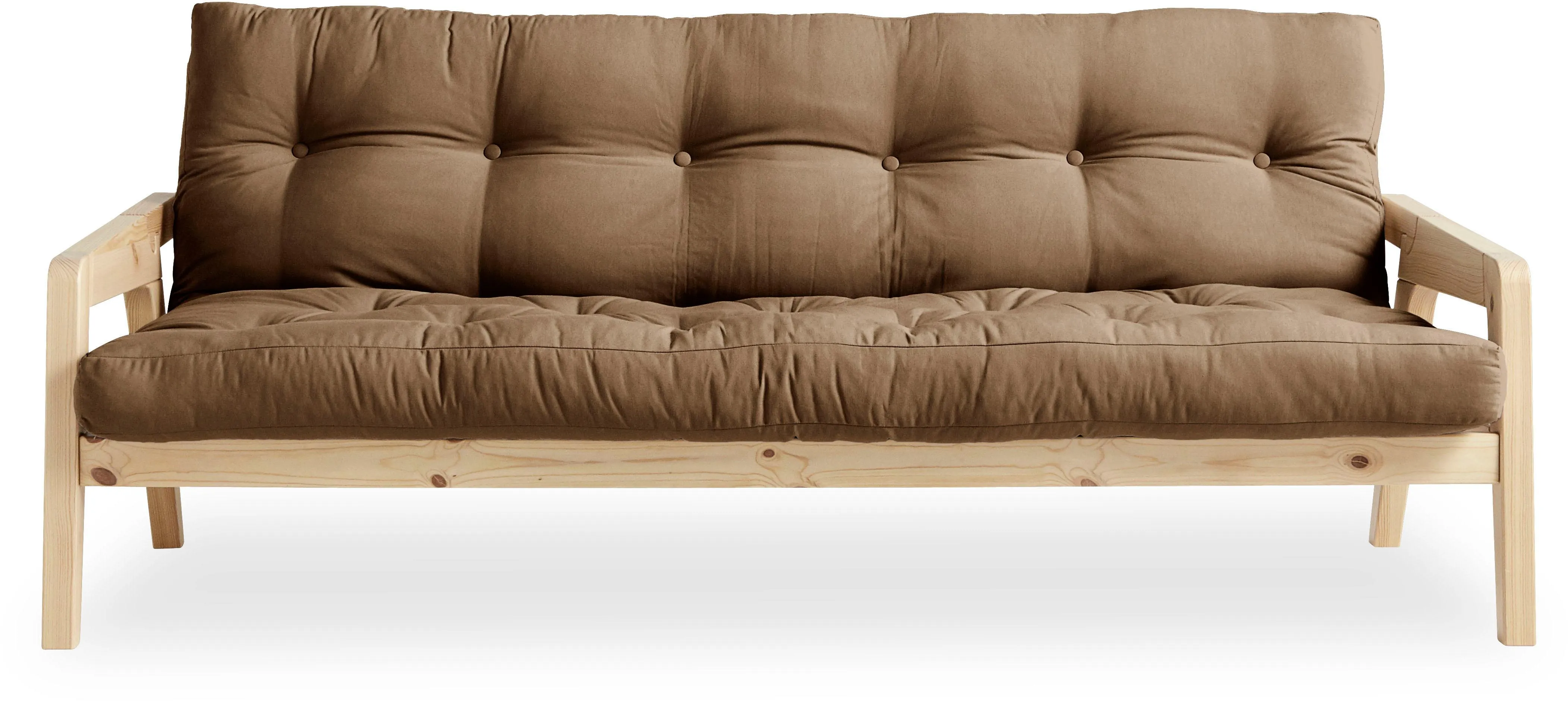 Karup Design Schlafsofa, Mit Holzstruktur, inkl. Futonmatratze, Liegefläche 130x190 cm Karup Design mocca