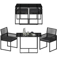 Steelsøn 3-TLG Garten-Essgruppe Kynaris, Esstisch mit 2 Stühlen, gartenmöbel