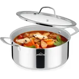 Homelux Topf 24cm 4L Edelstahl Kochtopf Induktion mit Wabenstruktur Beschichtete