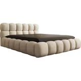 luxusbetten24 Designer Polsterbett Boston Bouclé mit Stauraum 140x200 Beige 38 Latten
