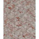 Rasch Textil Rasch Vliestapete (Grafisch) Silber rote 10,05 m x 0,53 m Andy Wand 649628
