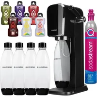 SodaStream Art Schwarz Wassersprudler + SodaStream Flaschen 3 Stück Schwarz 1L Fuse + Bolero - Schwarz