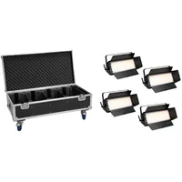 Eurolite Set 4x LED PLL-576 CW/WW Panel + Case mit Rollen