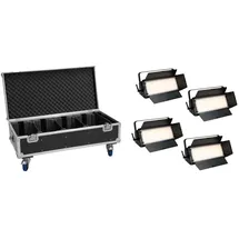 Eurolite Set 4x LED PLL-576 CW/WW Panel + Case mit Rollen