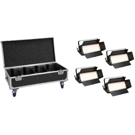Eurolite Set 4x LED PLL-576 CW/WW Panel + Case mit Rollen