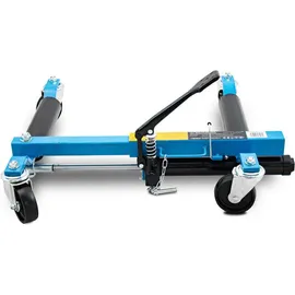 BITUXX 4 Stück PKW Rangierhilfe Blau Rangierheber hydraulisch Wagenheber Auto Rangierroller Rangierheber belastbar bis 680 kg pro Rangierroller