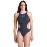 Arena Damen Sport Badeanzug One Biglogo, Asphalt-Purple, 42, 001198